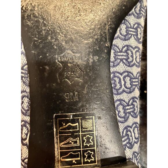 TORY BURCH Navy Blue Gemini Chain Link Leather Comfort Loafers Shoes Sz. 9 - Picture 11 of 11